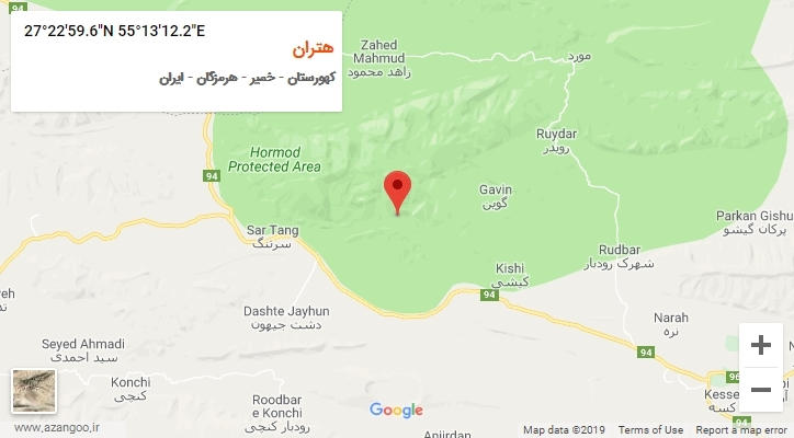 روستای هتران بر روی نقشه