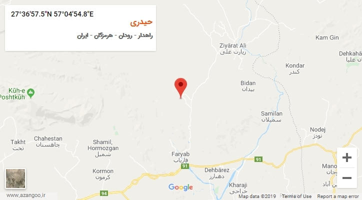 روستای حیدری بر روی نقشه