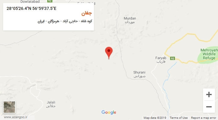 روستای جغان بر روی نقشه