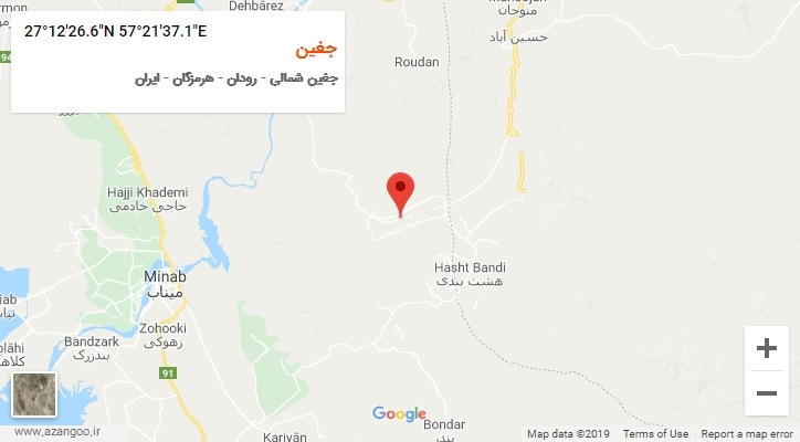روستای جغین بر روی نقشه