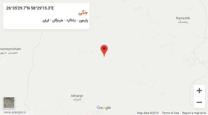 روستای جگی بر روی نقشه