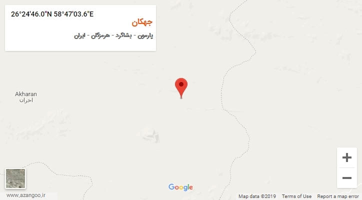 روستای جهکان بر روی نقشه