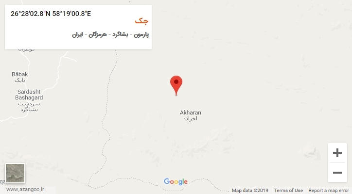 روستای جک بر روی نقشه