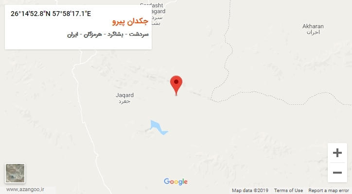روستای جکدان پیرو بر روی نقشه