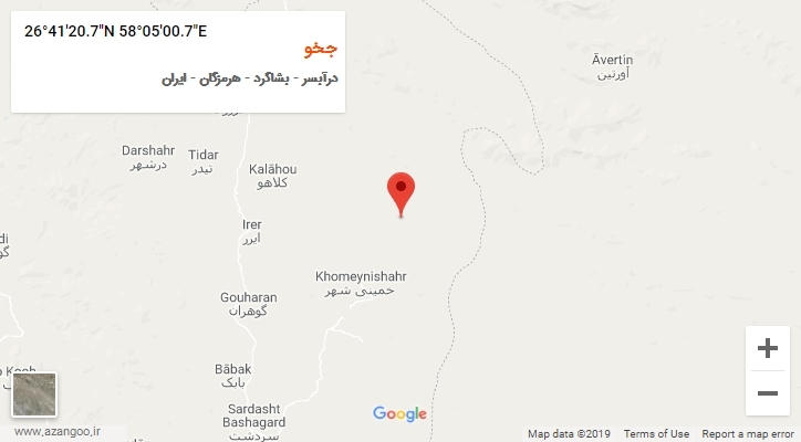 روستای جخو بر روی نقشه