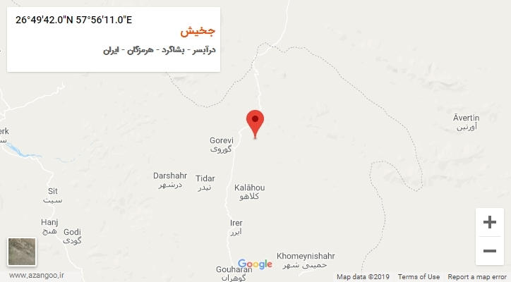 روستای جخیش بر روی نقشه