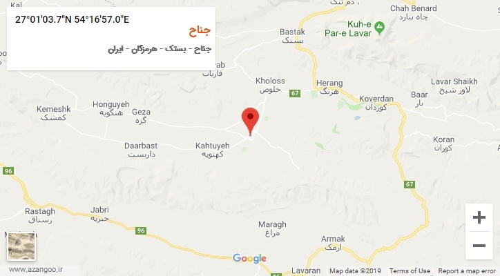 روستای جناح بر روی نقشه