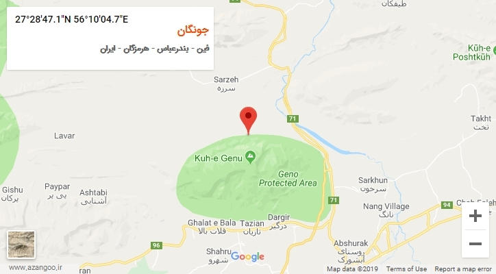 روستای جونگان بر روی نقشه