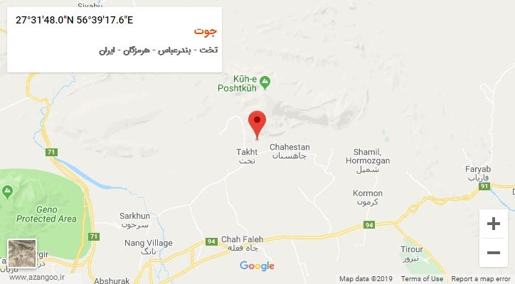 روستای جوت بر روی نقشه