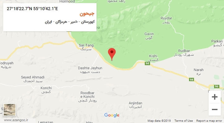 روستای جیحون بر روی نقشه