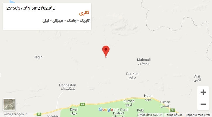 روستای کالری بر روی نقشه