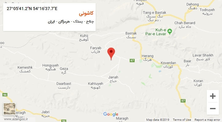روستای کاشونی بر روی نقشه
