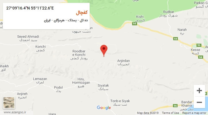 روستای کفچال بر روی نقشه