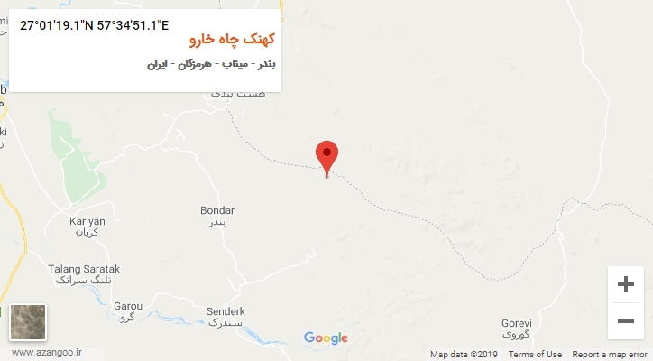 روستای کهنک چاه خارو بر روی نقشه