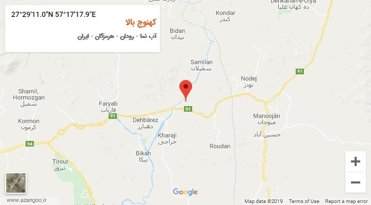 روستای کهنوج بالا بر روی نقشه