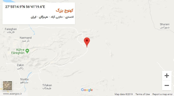 روستای کهنوج بزرگ بر روی نقشه