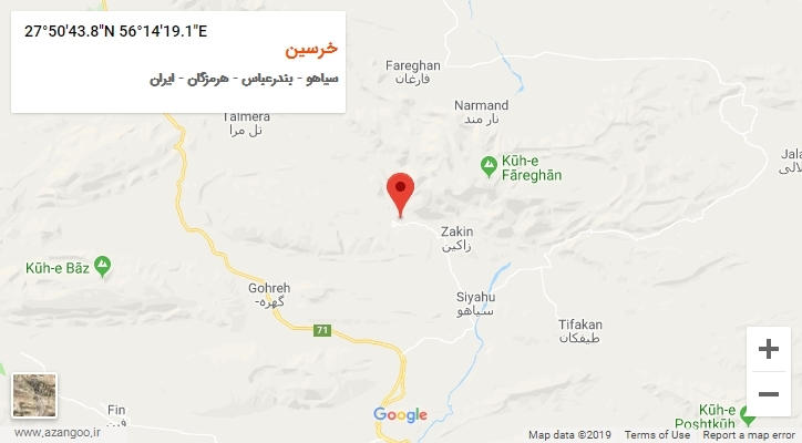 روستای خرسین بر روی نقشه