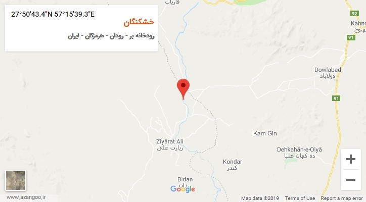 روستای خشکنگان بر روی نقشه