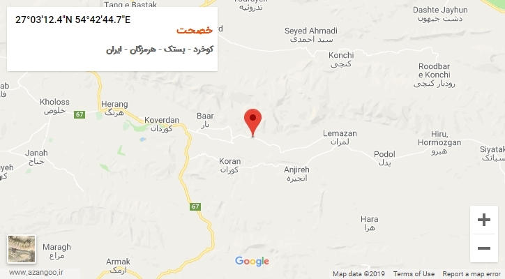 روستای خصحت بر روی نقشه