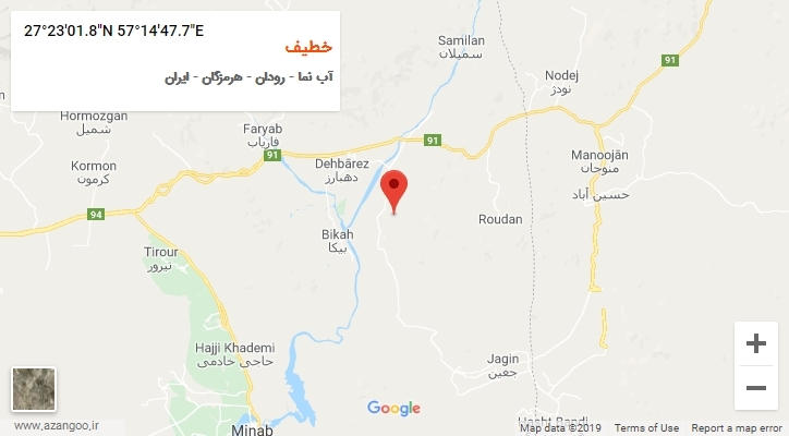 روستای خطیف بر روی نقشه
