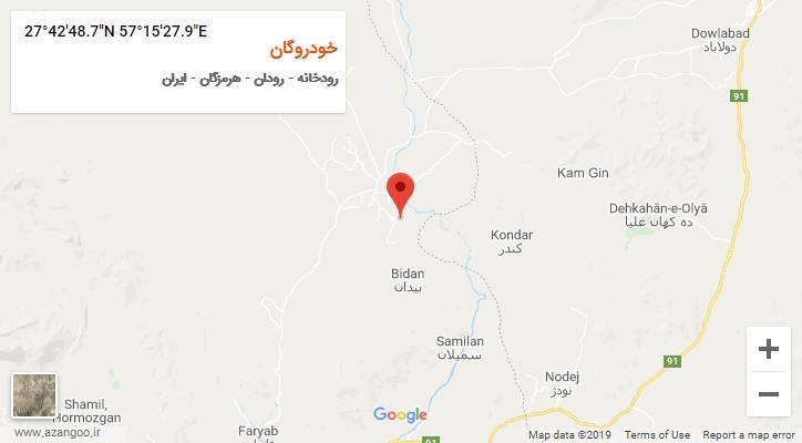 روستای خودروگان بر روی نقشه