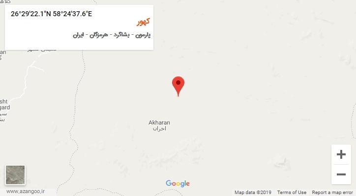 روستای کهور بر روی نقشه
