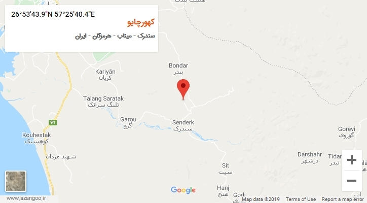 روستای کهورچایو بر روی نقشه