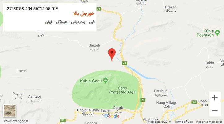 روستای خورجل بالا بر روی نقشه