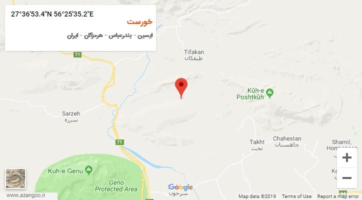 روستای خورست بر روی نقشه
