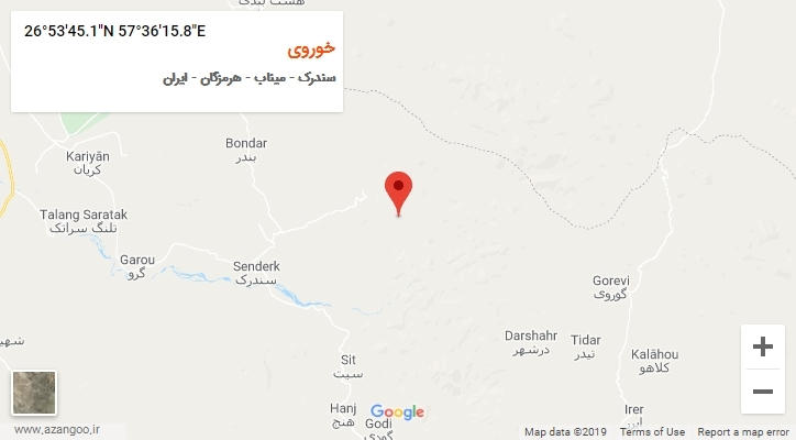 روستای خوروی بر روی نقشه