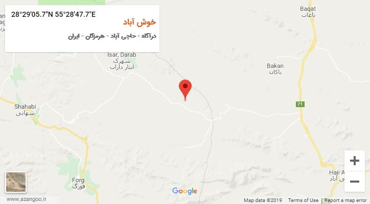 روستای خوش آباد بر روی نقشه