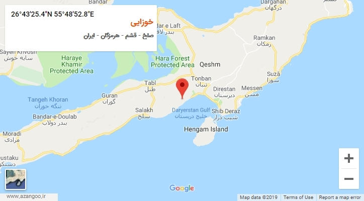 روستای خوزایی بر روی نقشه