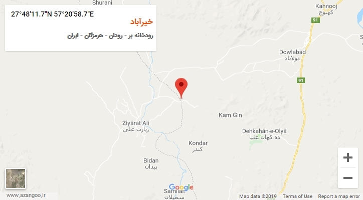 روستای خیرآباد بر روی نقشه