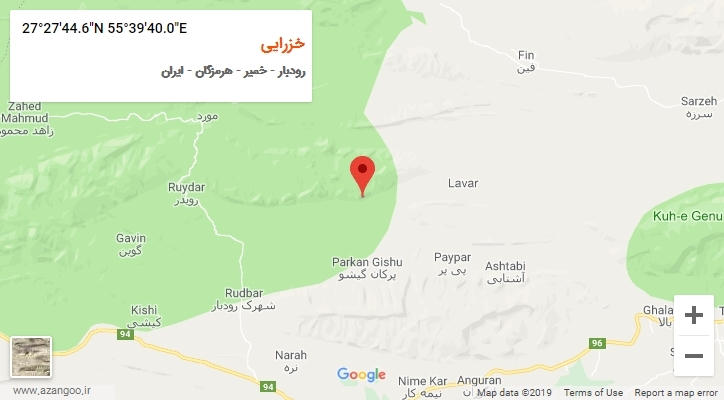 روستای خزرایی بر روی نقشه
