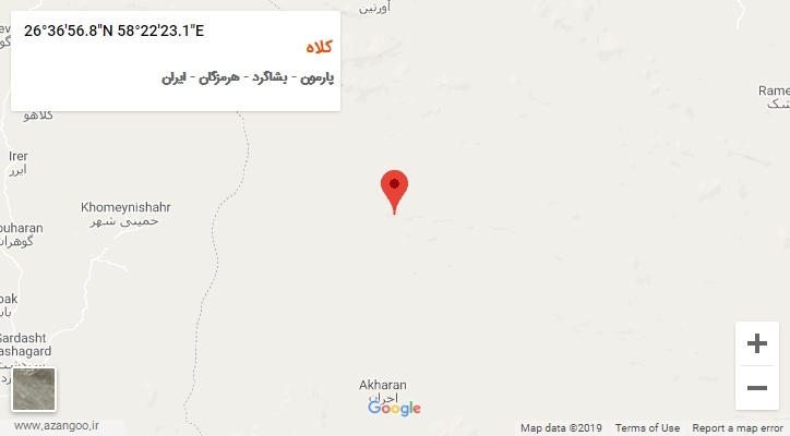 روستای کلاه بر روی نقشه
