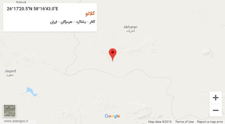روستای کلاتو بر روی نقشه