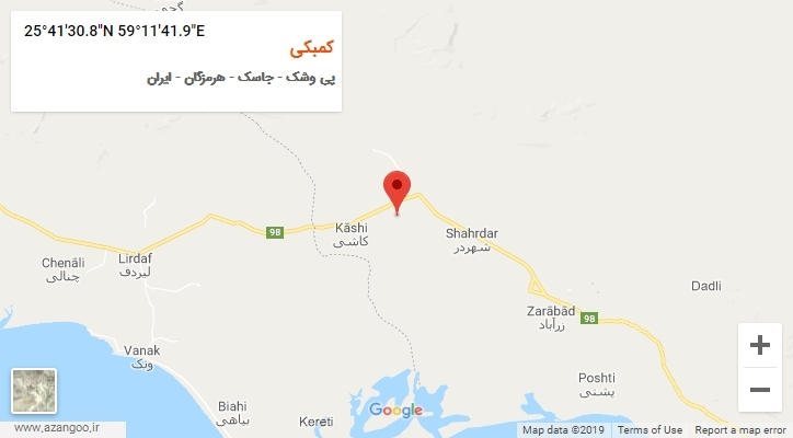 روستای کمبکی بر روی نقشه
