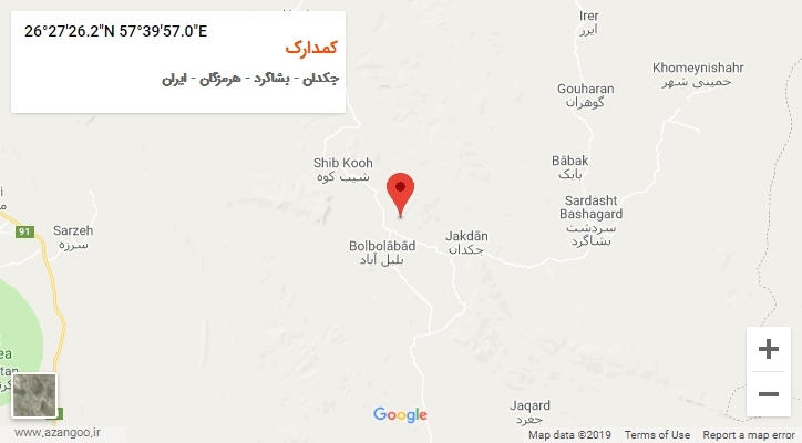 روستای کمدارک بر روی نقشه