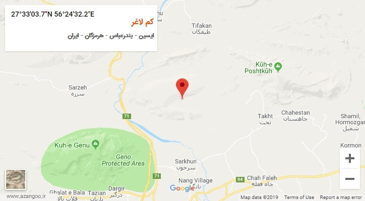 روستای کم لاغر بر روی نقشه