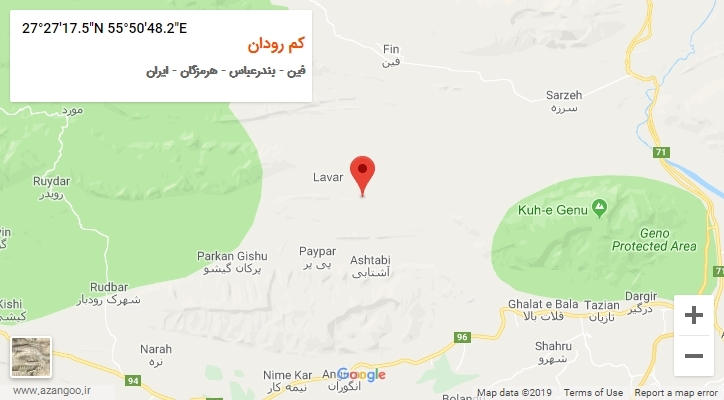 روستای کم رودان بر روی نقشه
