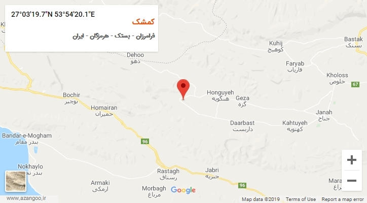 روستای کمشک بر روی نقشه