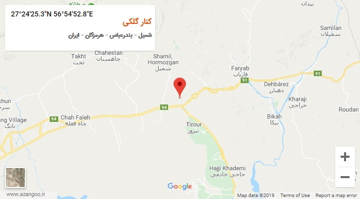 روستای کنار گلکی بر روی نقشه