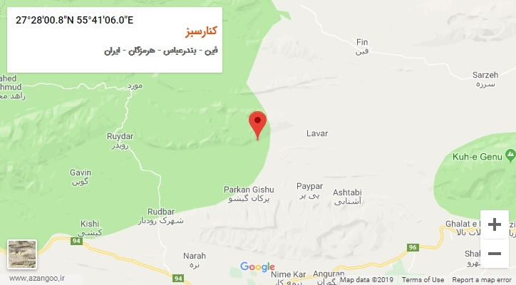 روستای کنارسبز بر روی نقشه