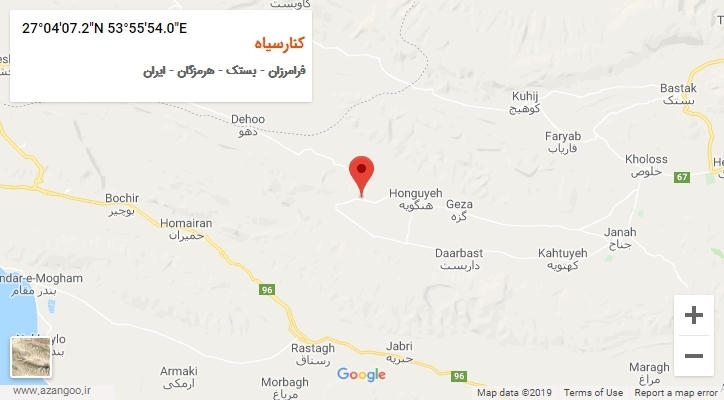 روستای کنارسیاه بر روی نقشه