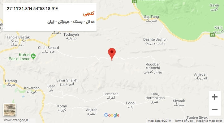 روستای کنجی بر روی نقشه