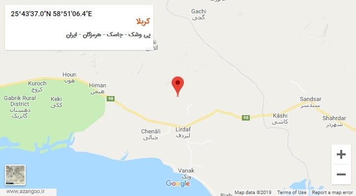 روستای کربلا بر روی نقشه