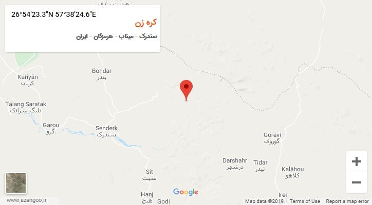 روستای کره زن بر روی نقشه