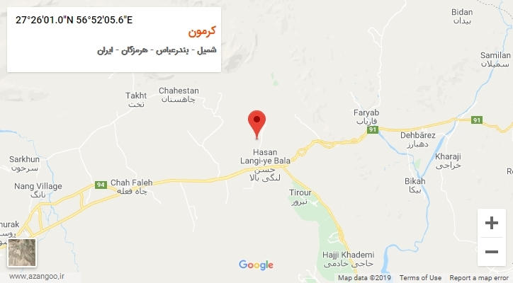 روستای کرمون بر روی نقشه