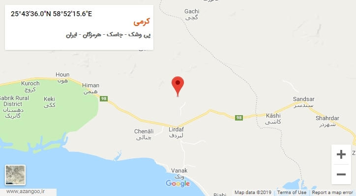 روستای کرمی بر روی نقشه
