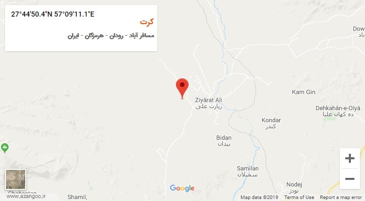 روستای کرت بر روی نقشه